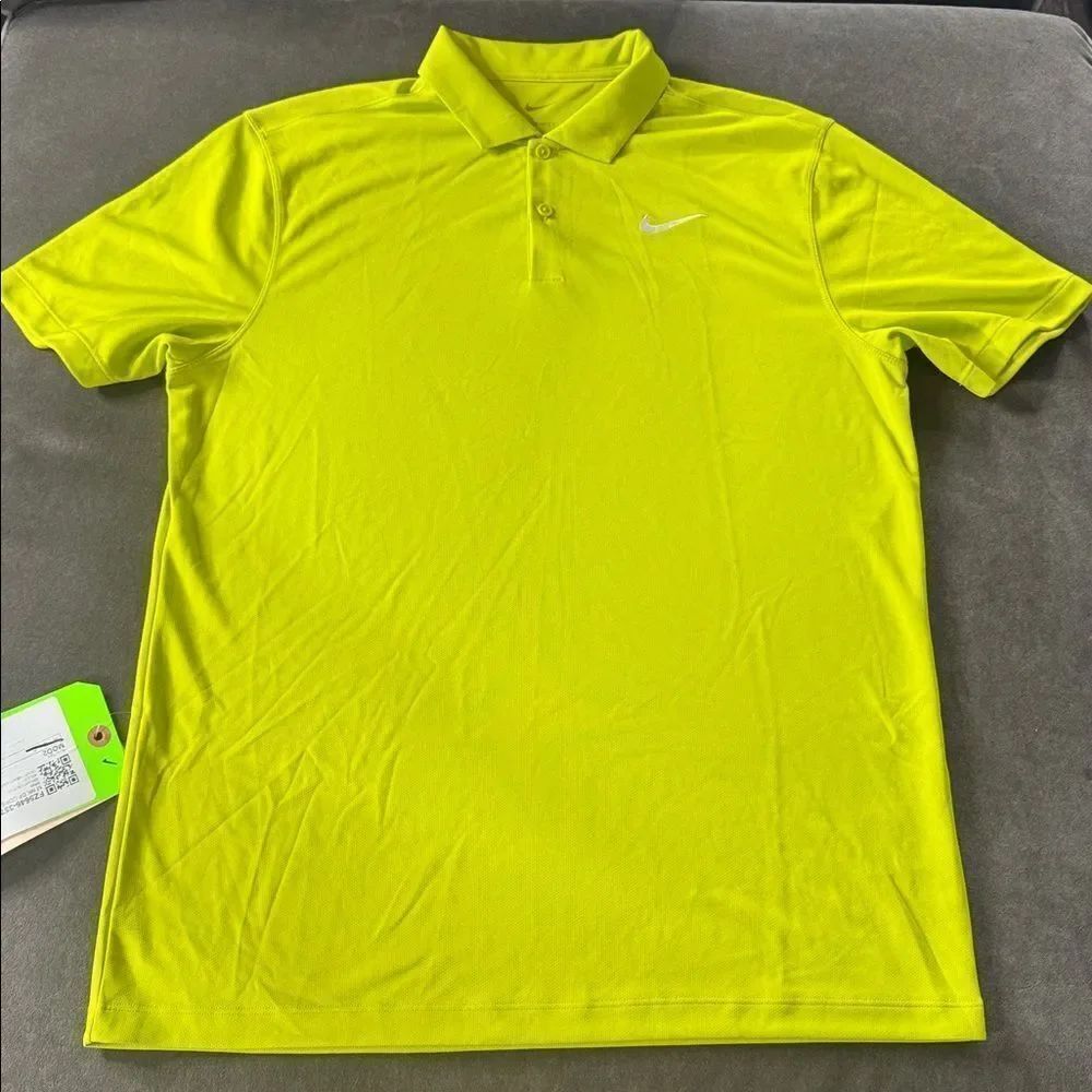 Nike Men's Short Sleeve Dri-Fit Core Golf Polo Shirt Bright Cactus M NEW *Sample